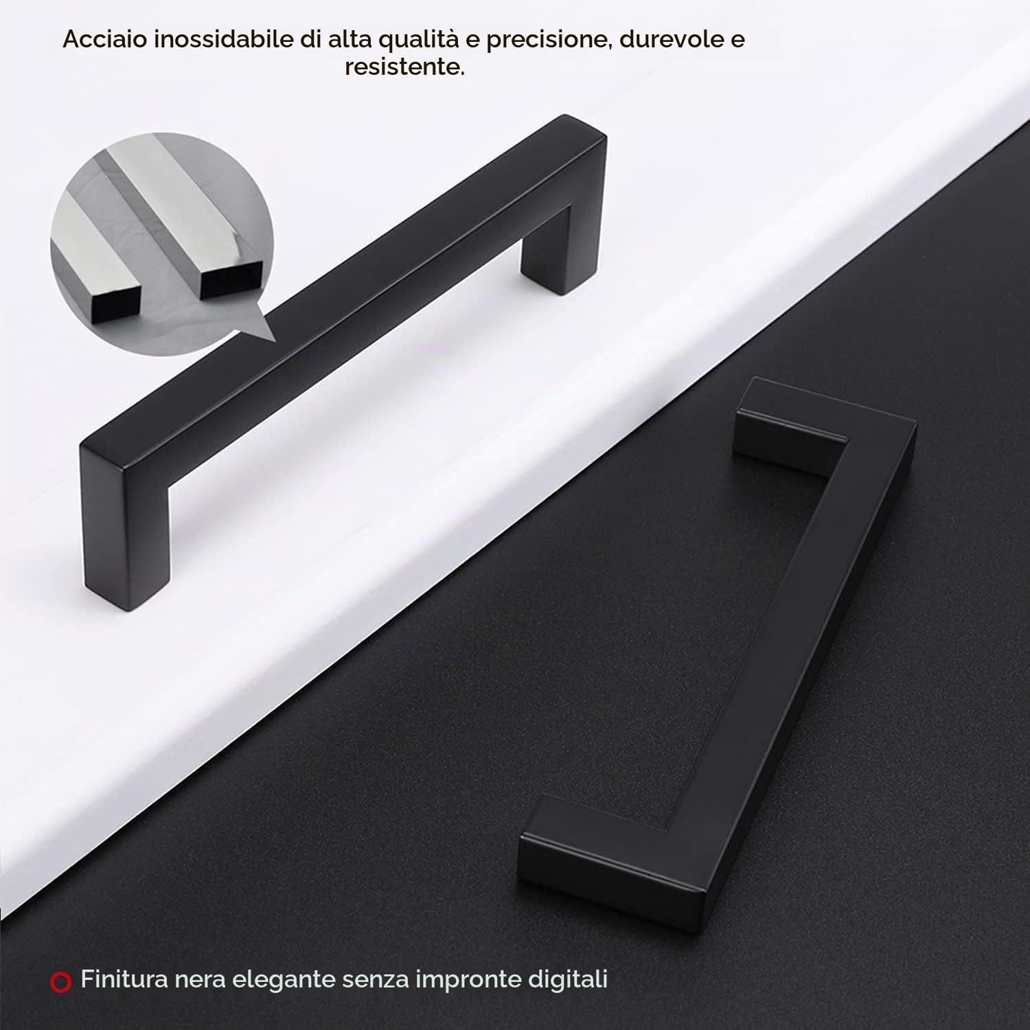 LONTAN 10 Pezzi Maniglie per Mobili da Cucina 320mm Maniglie Cassetti Maniglie Armadio Maniglie Cucina Maniglie Armadio Cameretta Maniglie per Armadi e Mobili Maniglia Nera in Acciaio Inossidabile