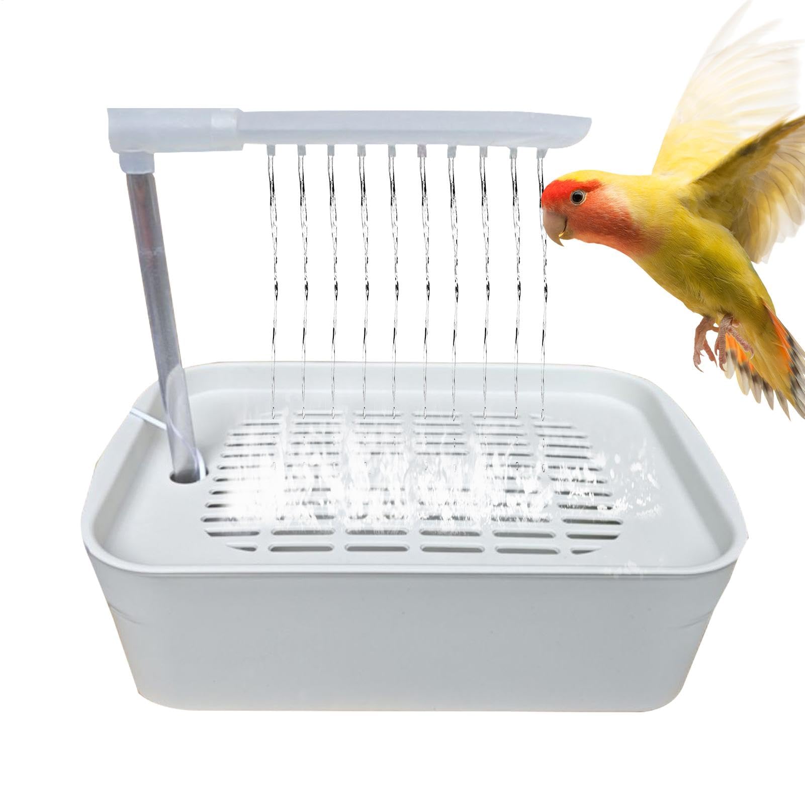 Parrot Bath, Parrot Bantub Elektryczny prysznic z wanną dla ptaków | Fontanna do kąpieli z zasilaniem USB, akcesoria w klatce dla zwierząt domowych