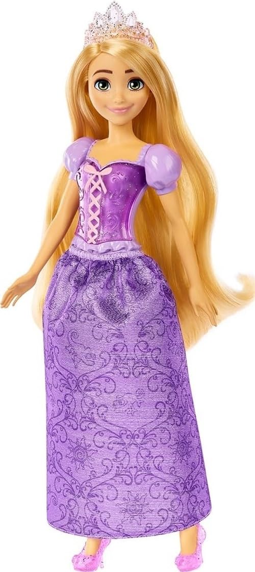 Mattel Disney Princess Rapunzel Bambola alla moda Outfit originale | Moda scintillante con gonna rimovibile, diadema e scarpe, posabile e da collezione, ispirato al film Disney Tangled