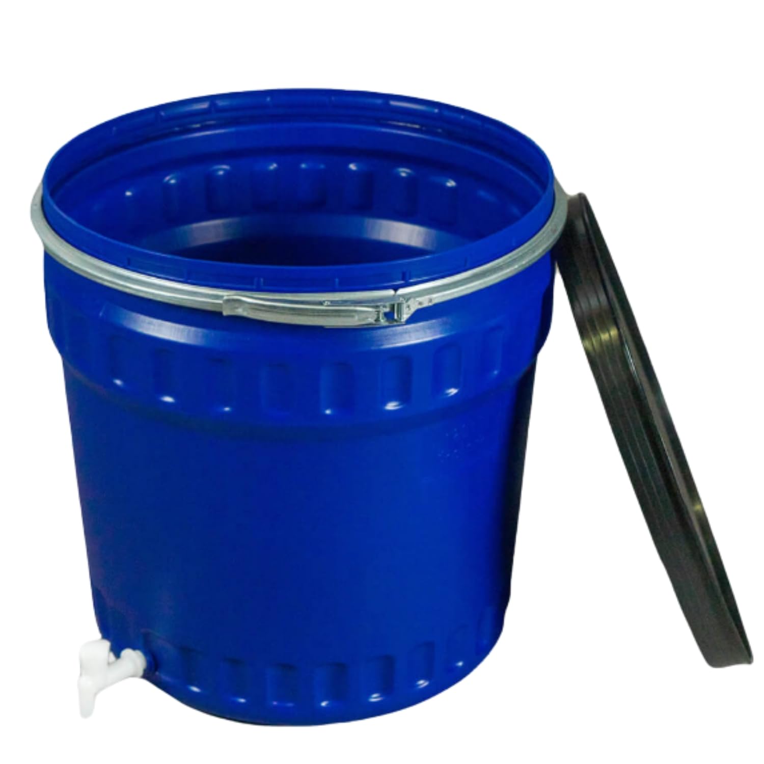 B2C Water Barrel With Tap 120L Food Grade Drum Storage Tank Lid Lock Latch Ring Blue Large Opening Food Safe Home Garden Fermentation