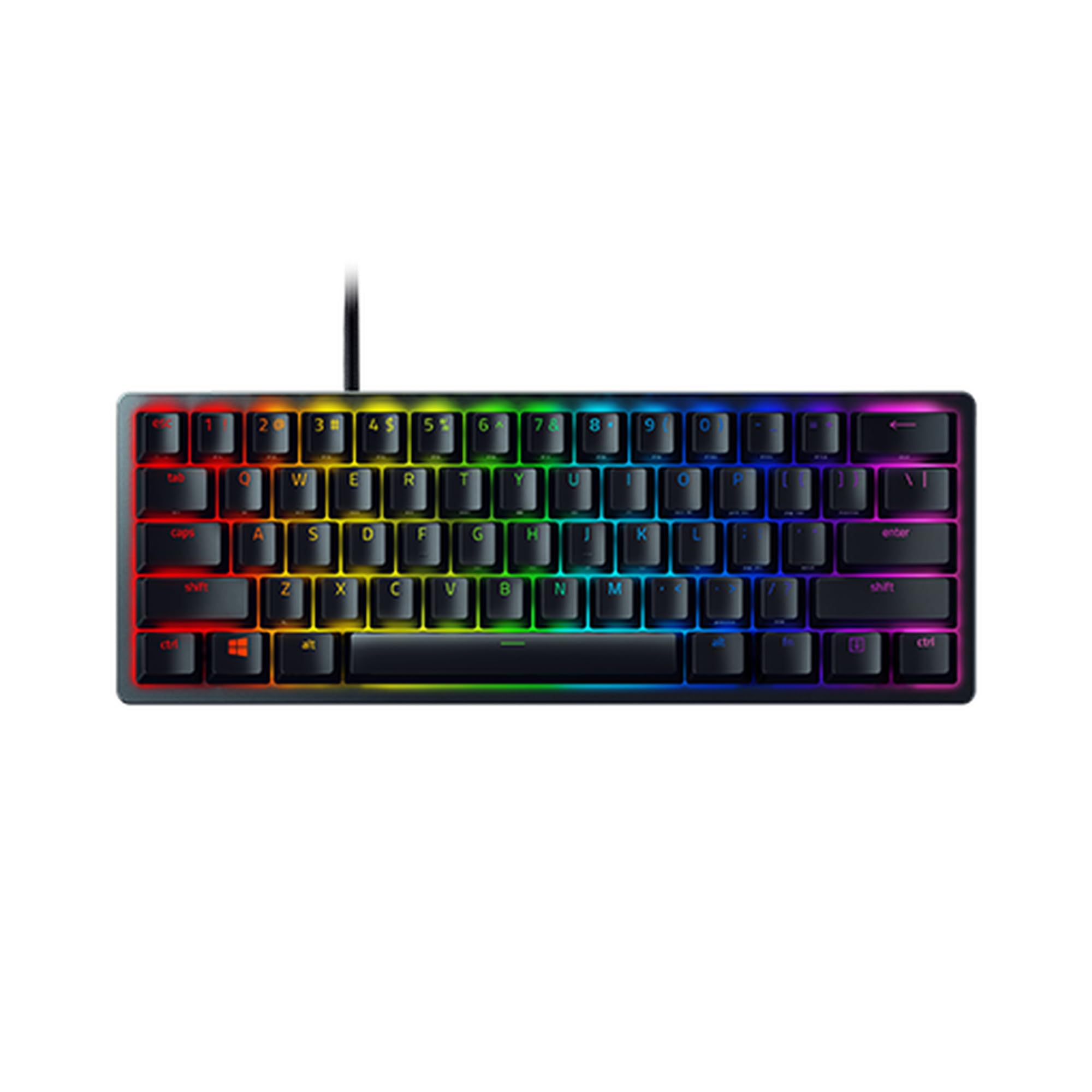 Razer Huntsman Mini (Interruptor Rojo) - Teclado Compacto 60% para Videojuegos con interruptores lineales rápidos opto-mecánicos (PBT, Cable USB-C extraíble) QWERTZ, diseño alemán, Negro