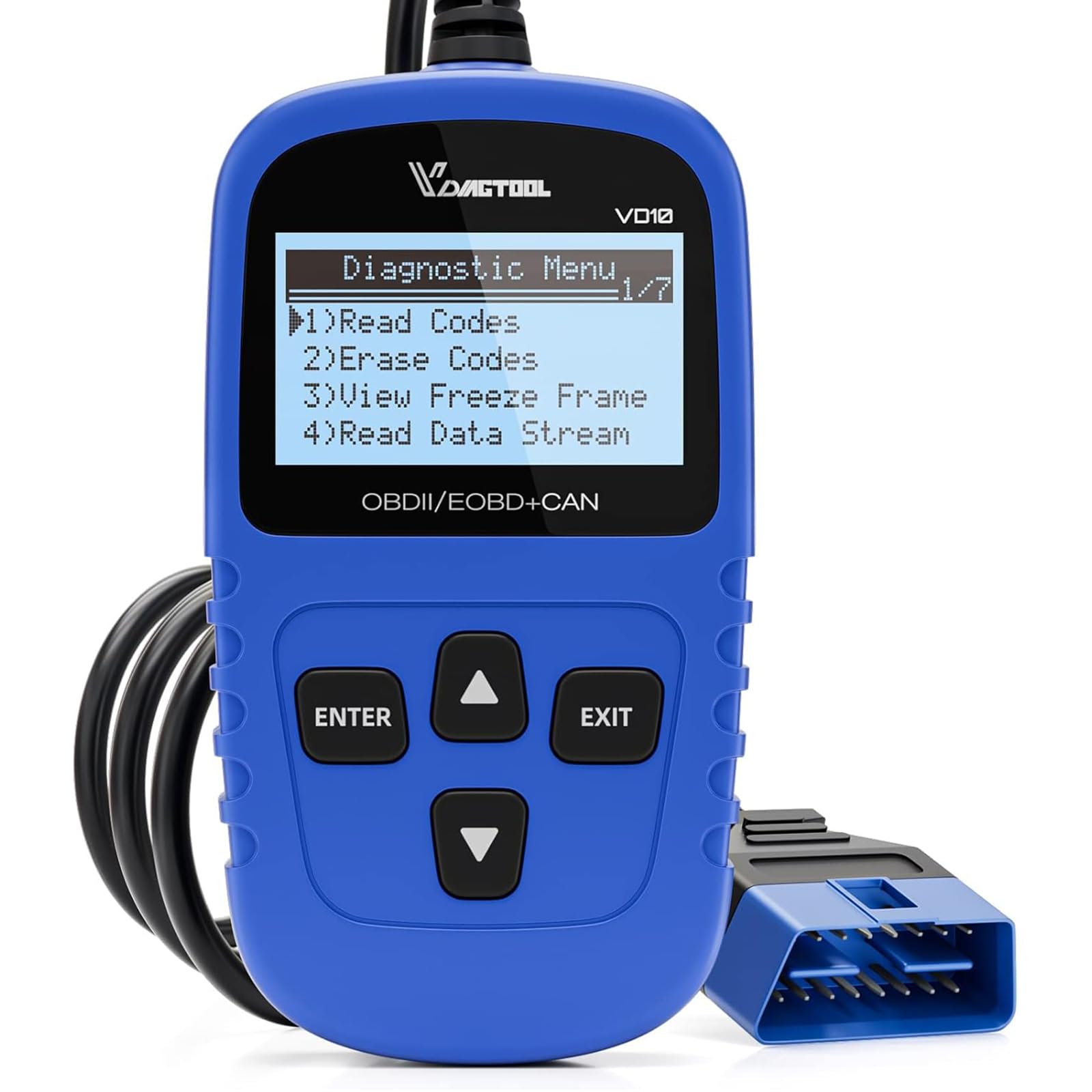 VDIAGTOOL VD10 OBD2 Scanner Code Reader Car Diagnostic Tool Engine Fault Code Reader for Turn Off CEL with Live Data/Freeze Frame/I/M Readiness for All OBDII Protocol Cars, 2024 New Version