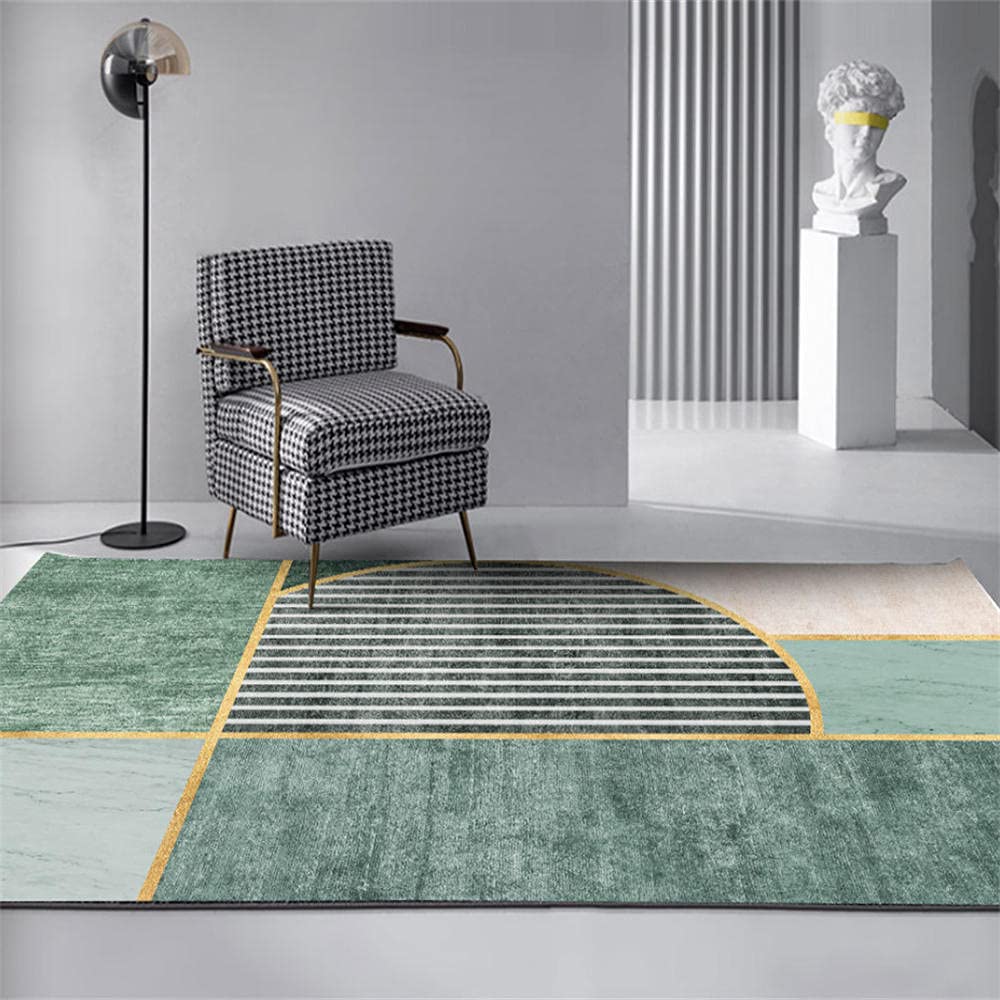 Tapis chambre bébé antidérapant et grand format géométrique rose
