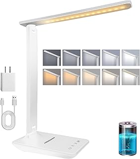 karidi Candeeiro de mesa LED recarregável 4000 mAh (uso 20h) com proteção ocular - luz sem cintilação, 45 LEDs CRI>80, 5 cores e 5 brilhos ajustáveis, USB-C, dobrável para escritório e estúdio