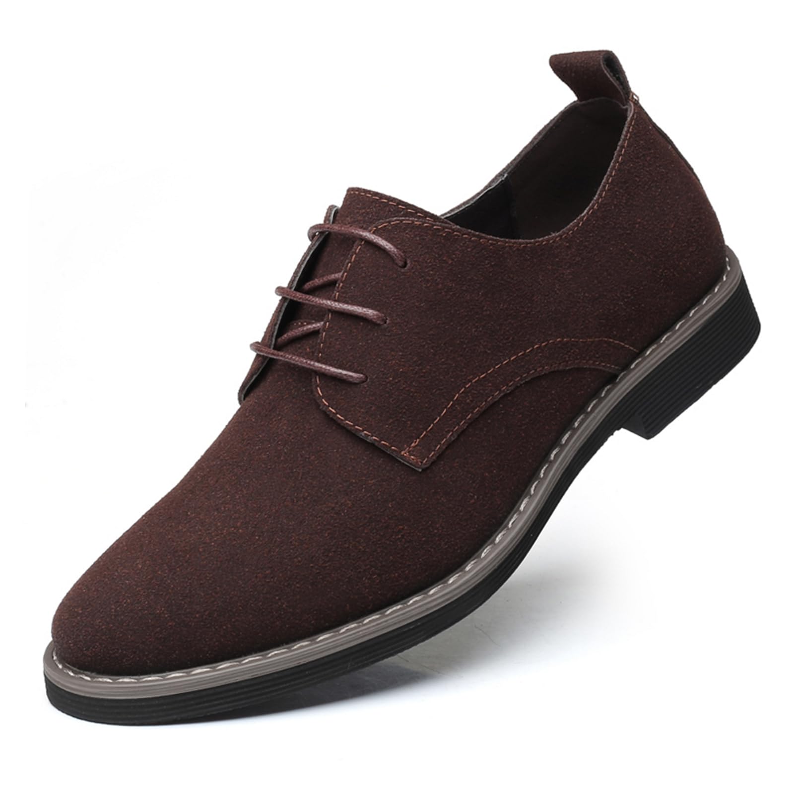 Mens Oxfords Shoes Classic Faux Suede Lace-Up Wedding Shoes Comfortable Business Walking Formal Dress Shoes for Men