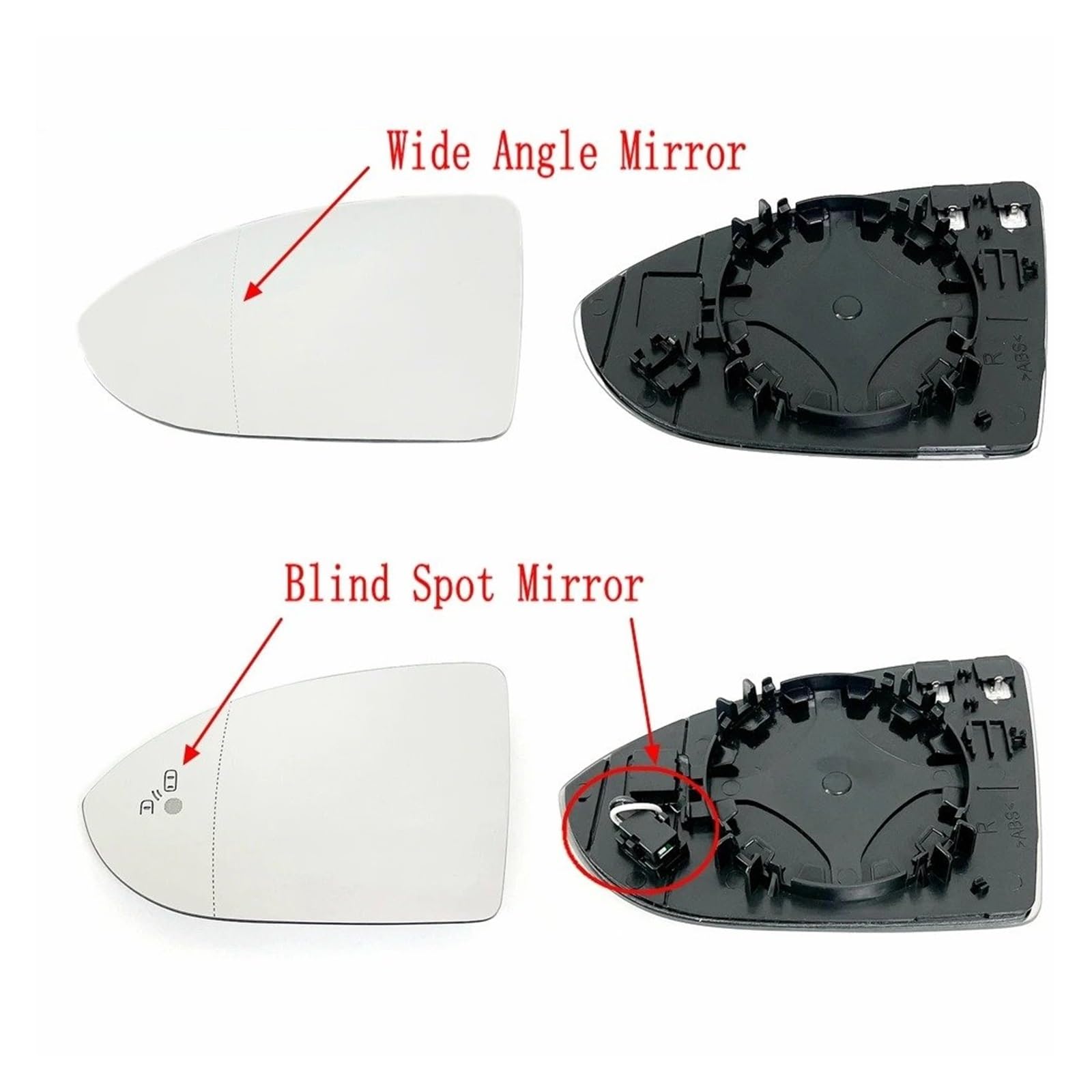 Retroviseur Extérieur Pour VW Pour GOLF VII 7 2013 2014 2015 2016 2017 2018 2019 2020 Verre De Rétroviseur Latéral Chauffant Grand Angle Avec Mort(Wide Angle Right)