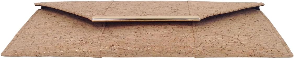 JNB Cork Envelope Flat Clutch Gold