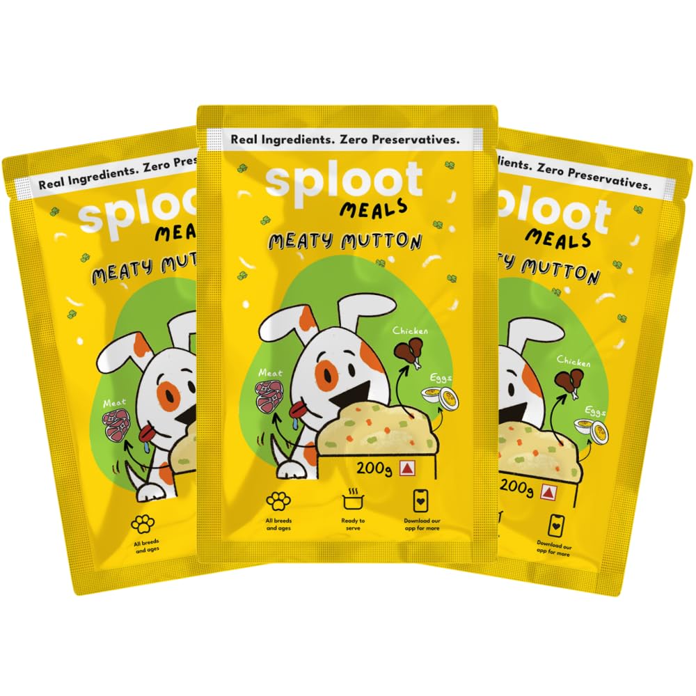 Sploot Natural Wet Dog Food - Meaty Mutton - Pet Food for Adult and Puppy Dogs - No Preservatives and Chemicals - Mutton and Brown Rice - 200gms Each (Pack of 7) (B0BN857XZY) Amazon Price History, Amazon Price Tracker