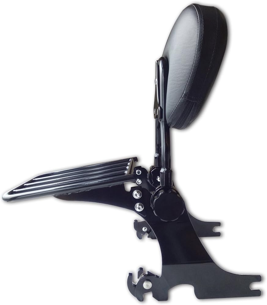 VBROS NEW Black Adjustable Passenger Backrest Sissy Bar Luggage Rack Fit Harley Davidson Sportster 883 & 1200 1994 1995 1996 1997 1998 1999 2000 2001 2002 2003