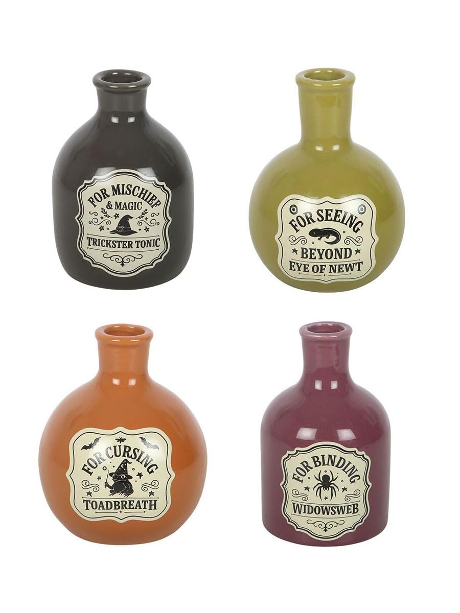 Set of 4 Potion Bottle Vases and Candle Holders
