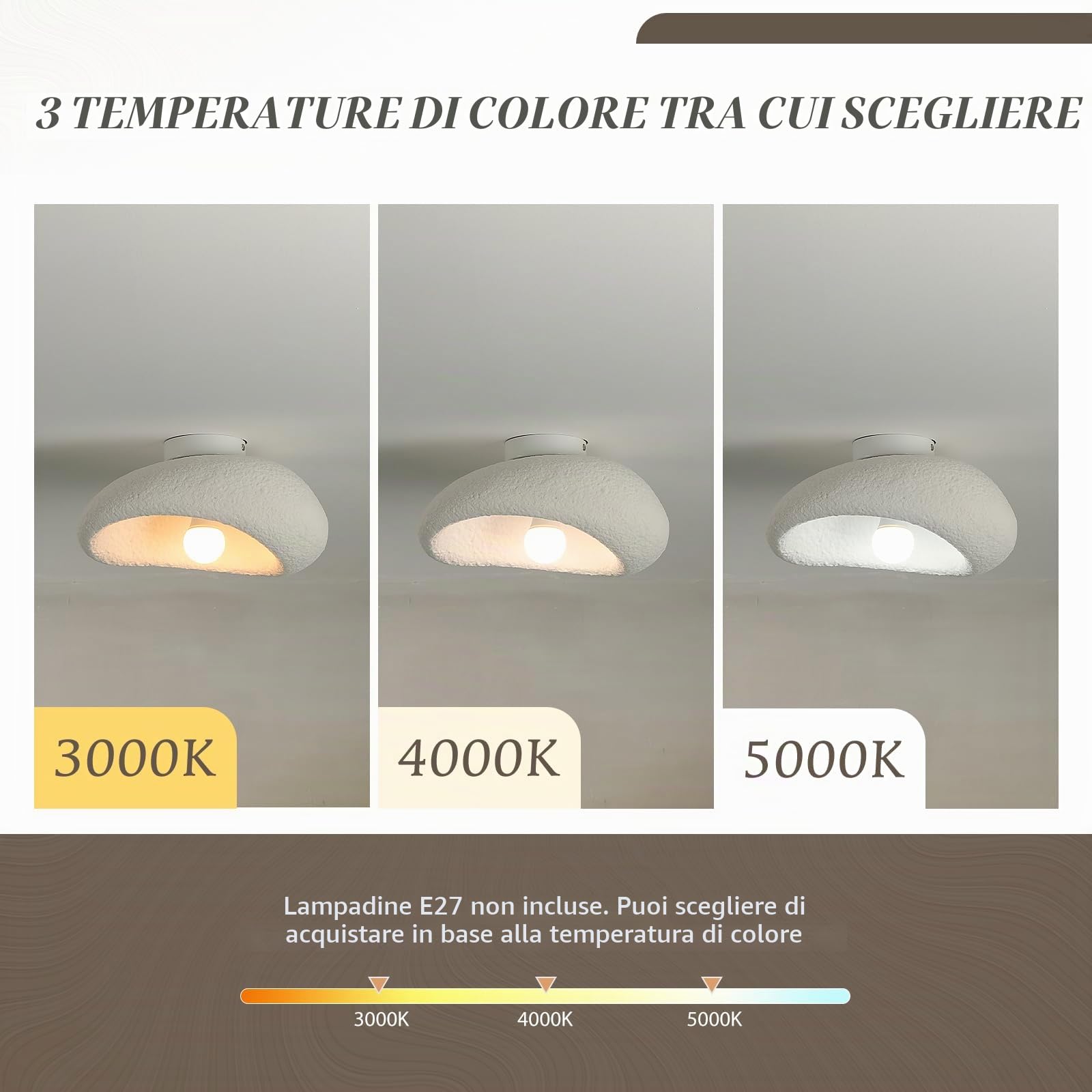 Lampadario Da Pranzo In Stile Giapponese Wabi-Sabi, Moderne Plafoniere E27, Paralumi Per Plafoniere Per Camera Da Letto, Sala Da Pranzo,Soggiorno,Corridoio, Illuminazione A Soffitto, 30 Cm