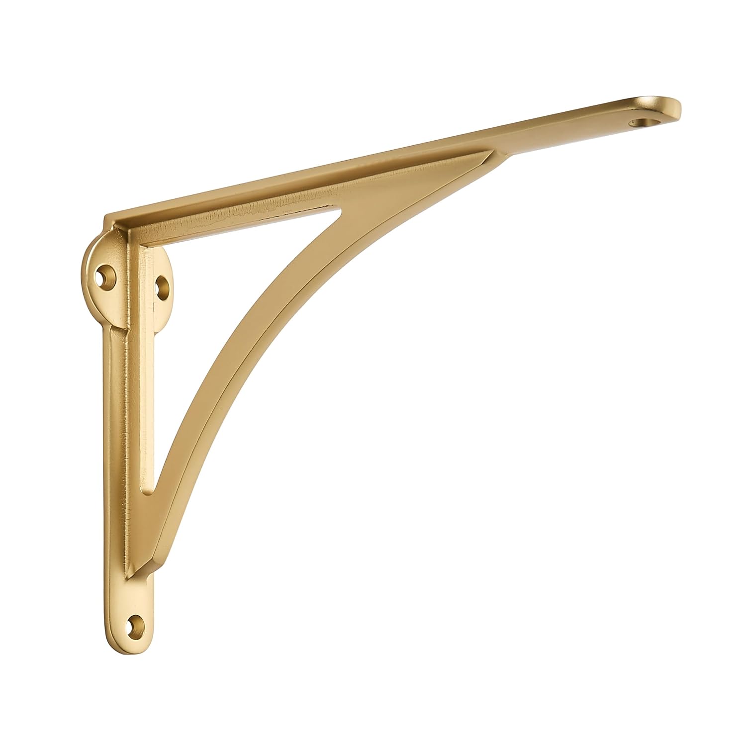 Khtumeware 100% Solid Brass Decorative Shelf Brackets, 8-inch Wall-Mounted Shelving Brackets, 2-Pack Antique Gold Vintage Metal Shelf Bracket Victorian Wall Bracket.
