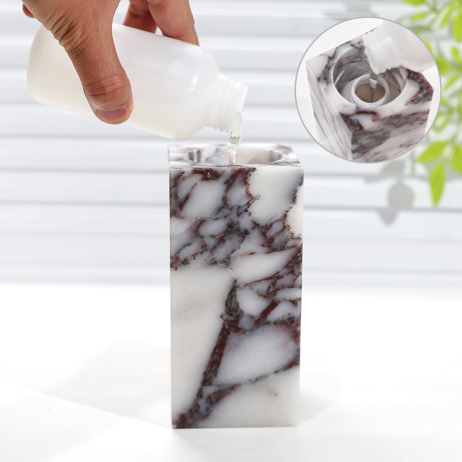 Luxus Marmor Seifenspender für Badezimmer Calacatta Viola