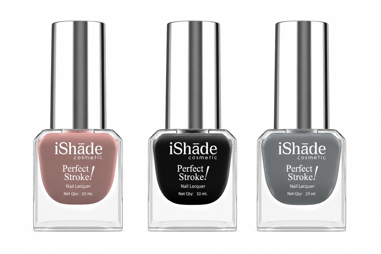 iShade Cosmetics 3 PCS Nail Polish Set for Women, Long Lasting Quick Dry Nail Paint Combo, Glossy Finish Nail Color Collection for Daily Wear, Party & Nail Art