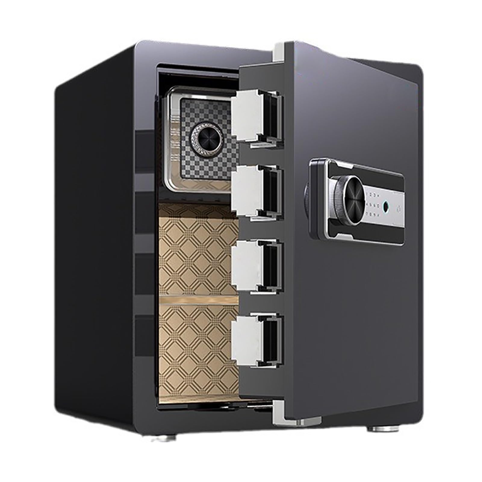 IEOWY Biometric Fire Safe Box with Alarm System - Electronic Digital Keypad and Fingerprint Recognition for Home Security