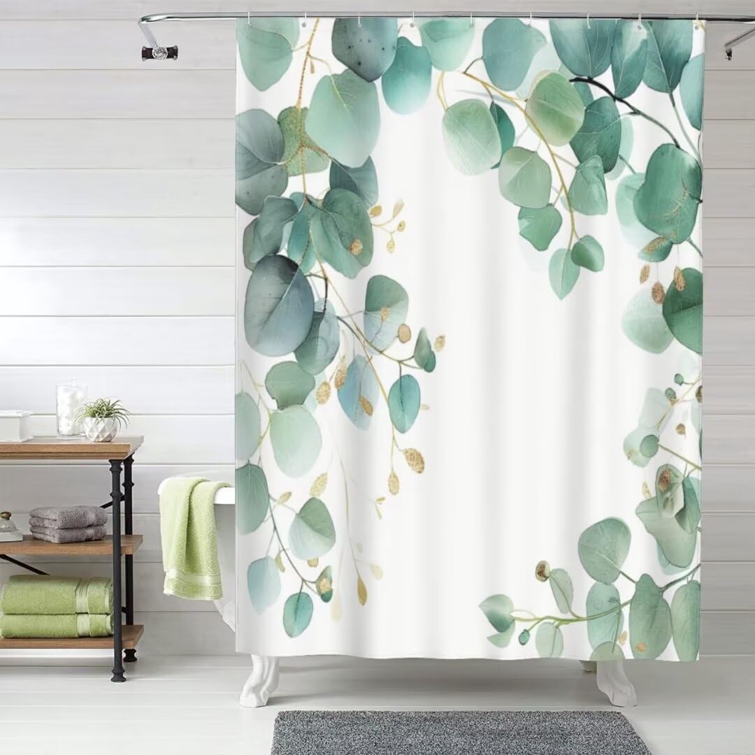 Amazon｜シャワーカーテン ボタニカルリーフ シャワー カーテン 防カビ