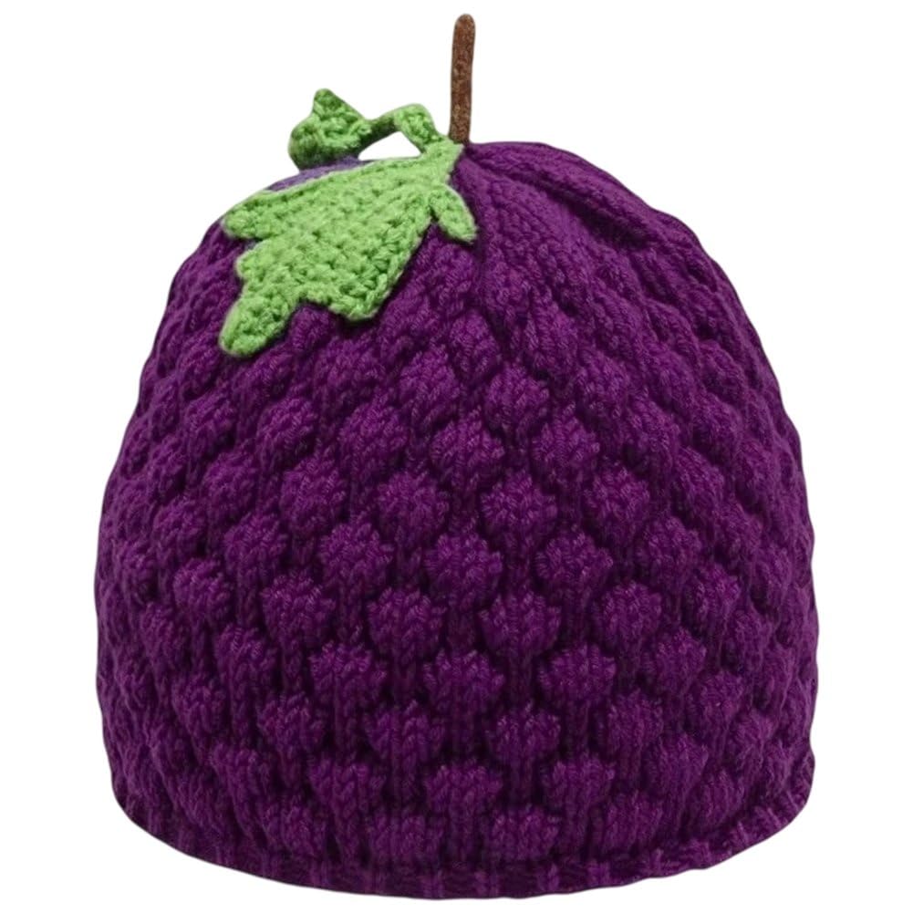 Uzztfa Grape Knitted Hat, Cute Beanie, Crochet Hat, Novelty Fruits, Knitted Hat, Headwear, Halloween, Christmas, Cosplay, Costume Accessories