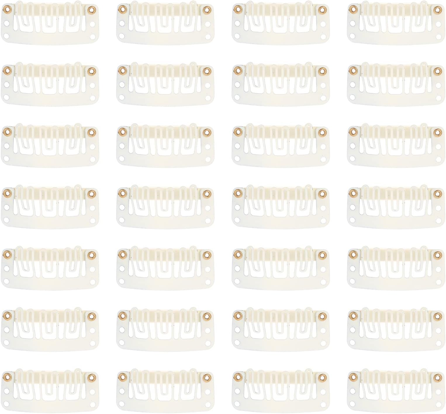 Beaupretty 60pcs Hair Extension Clips 32mm Small Snap Comb Wig Clips I Shape Snap Clips for Wigs Hair Extensions Hairpiece Brown