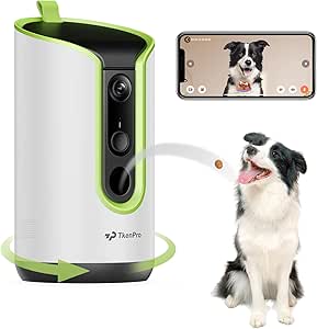 5MP Ultra HD Pet Camera - Dog Camera with Treat Dispenser, Remote Treat Tossing via Phone App, 360° Auto Tracking & Motion Alerts, 5G&2.4G WiFi for Cats Indoor asin的图片