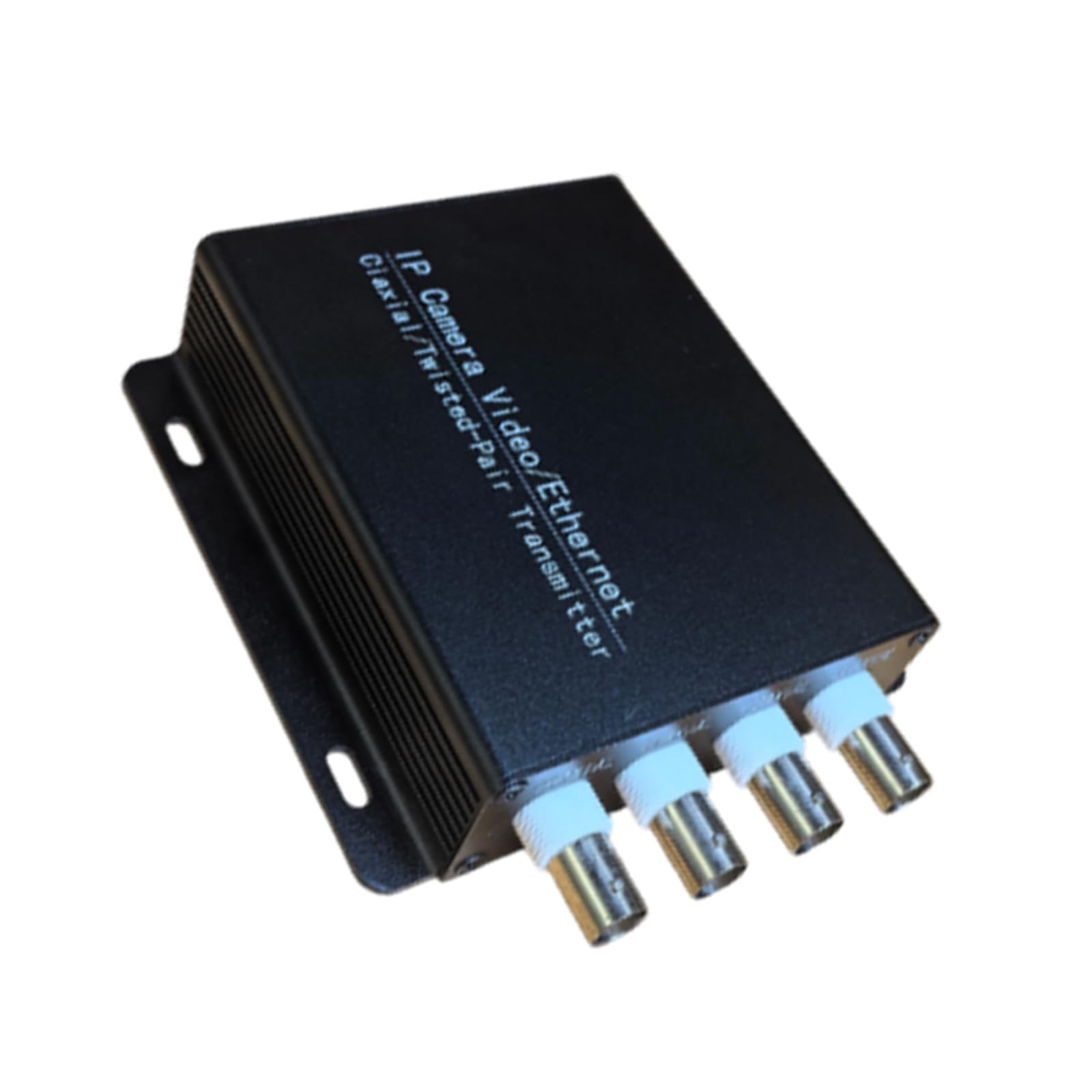 RJ45-zu Koax Kamera Extender, 4-Kanal Koax Videobox mit schwarzem Metallgehäuse und 2 km Entfernungsreferenz für CCTV Installationsteams