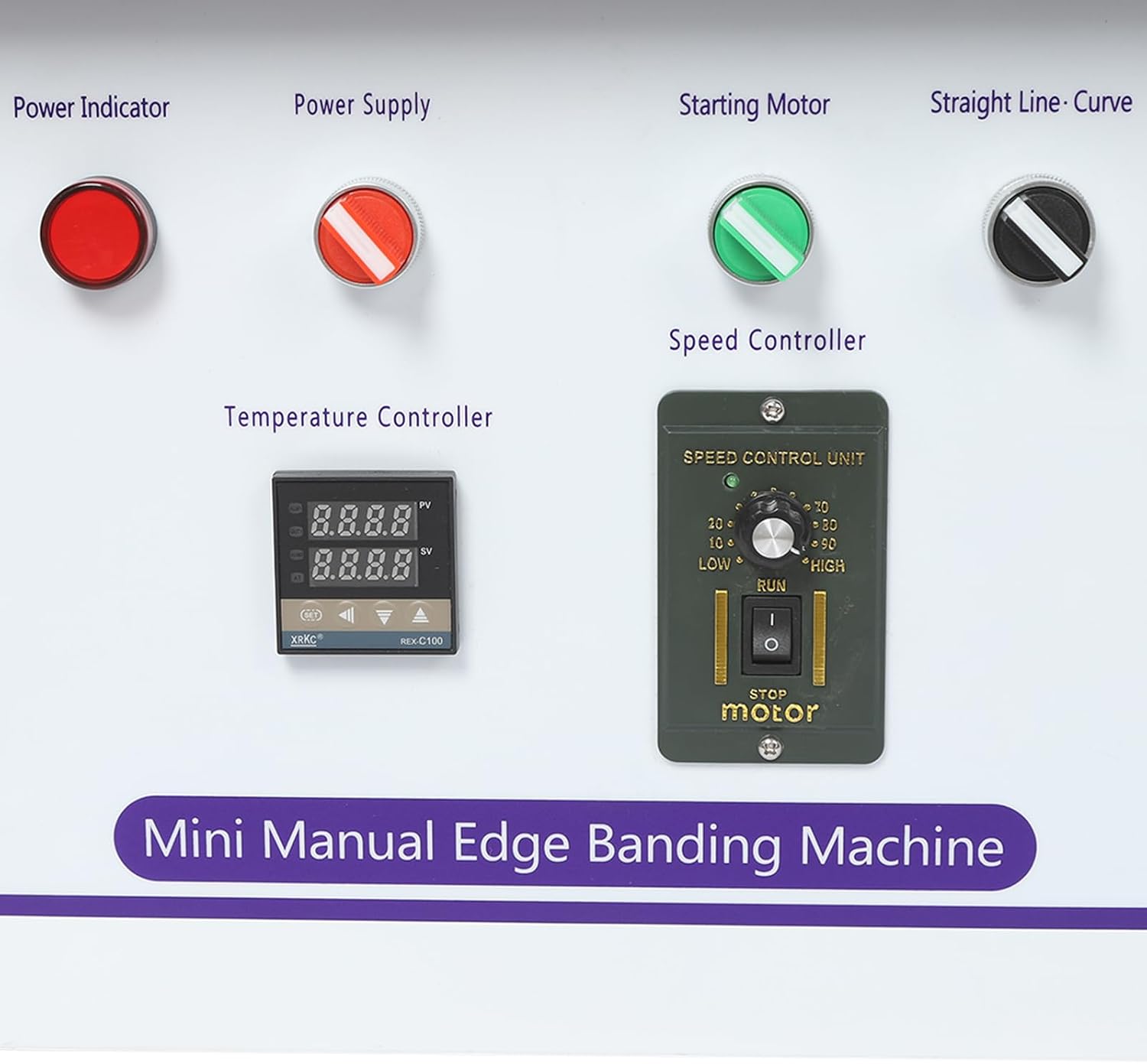 Woodworking Edge Bander Machine Benchtop Portable Wood Double-Sided Adhesive Edge Sealing Machine Edge Sealing Speed 2-6m/min 110V Adjustable speed