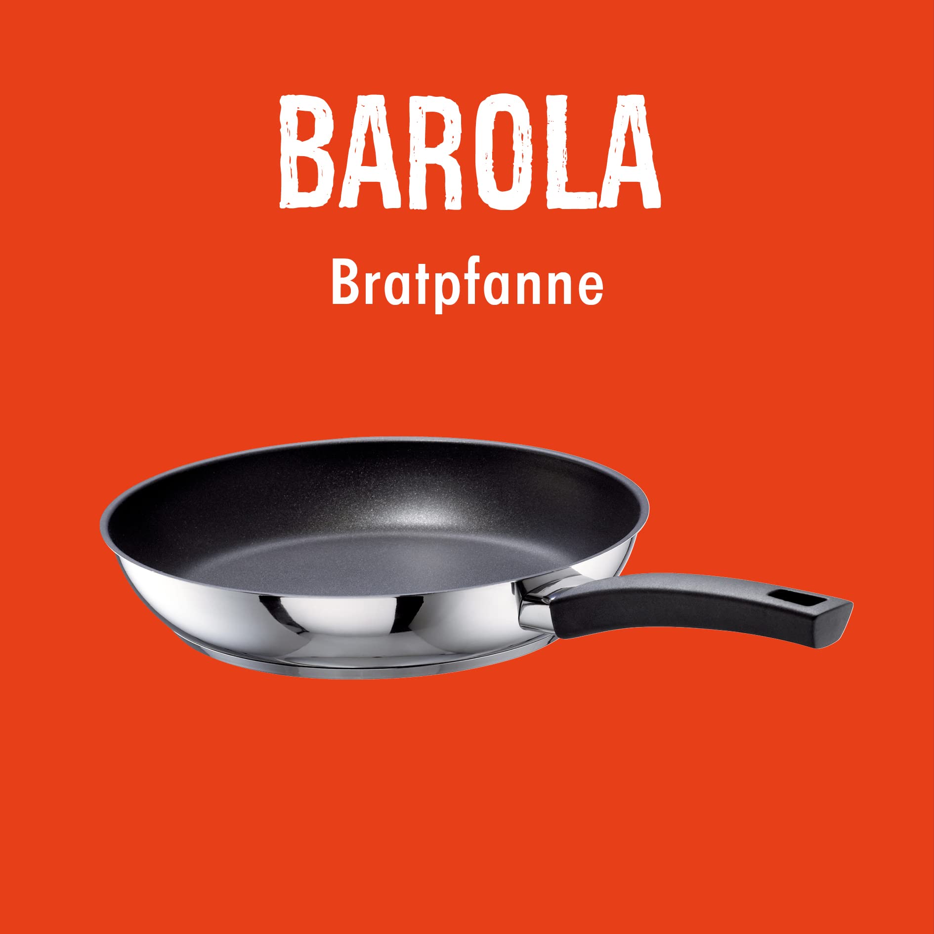 Rohe Germany Bratpfanne Barola, 24 cm, antihaftbeschichtet mit DIAMAS-PRO-Qualitätsbeschichtung, aluminium, Edelstahl