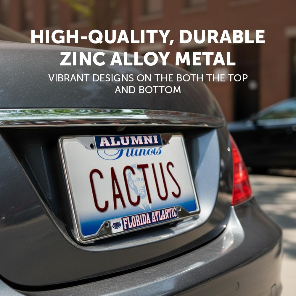 Desert Cactus Florida Atlantic University Owls Metal License Plate Frame for Front or Back of Car Officially Licensed (Alumni) - Image 4