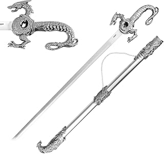 Saint George Dragon Saber Fantasy Knight Sword - Dull Blade - for Collections, Gifts