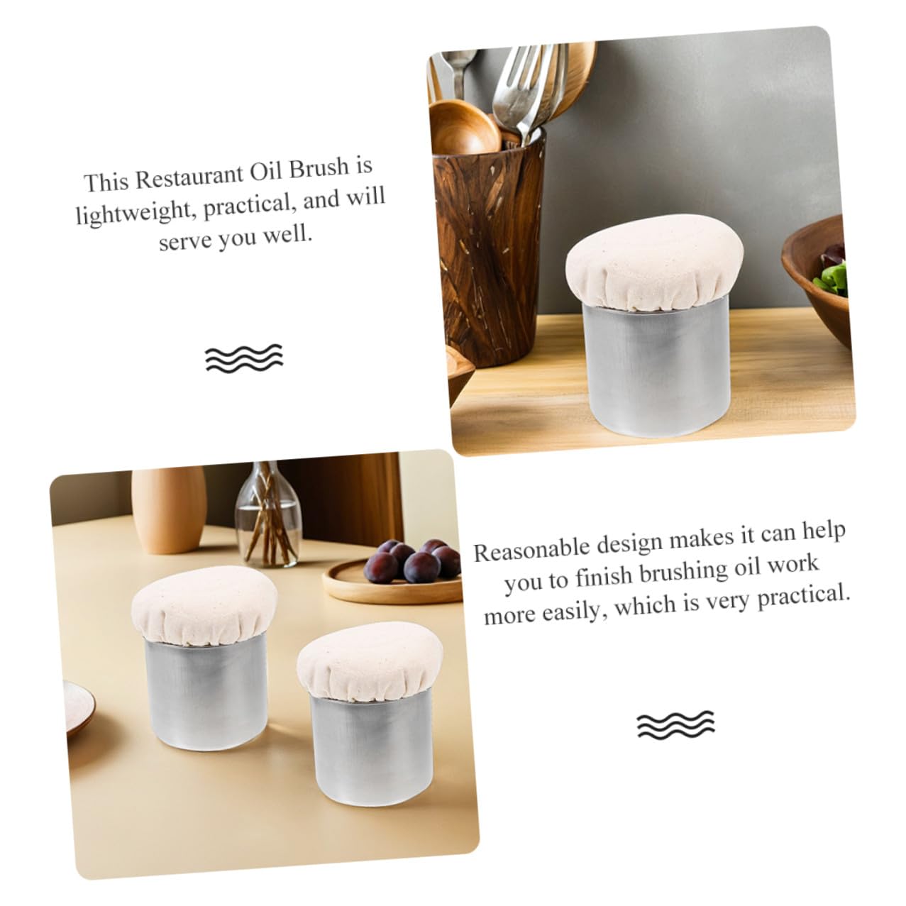 2 Pièces Brosse À Huile Inoxydable Mop D'Huile Pratique Pour Cuisine Et Restaurant Répartition Uniforme De L'Huile Badigeonnage Pour Crêpes Et Aliments Grillés