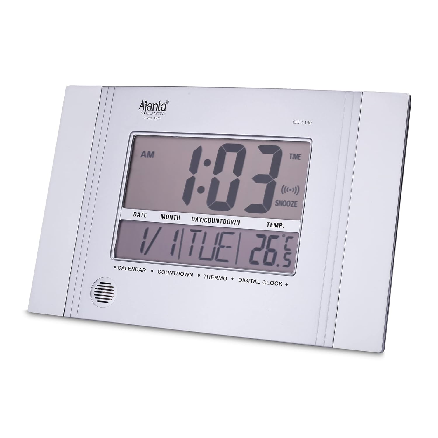 Buy Ajanta Quartz Plastic Abstract Rectangle Digital Alarm Wall Clock ...