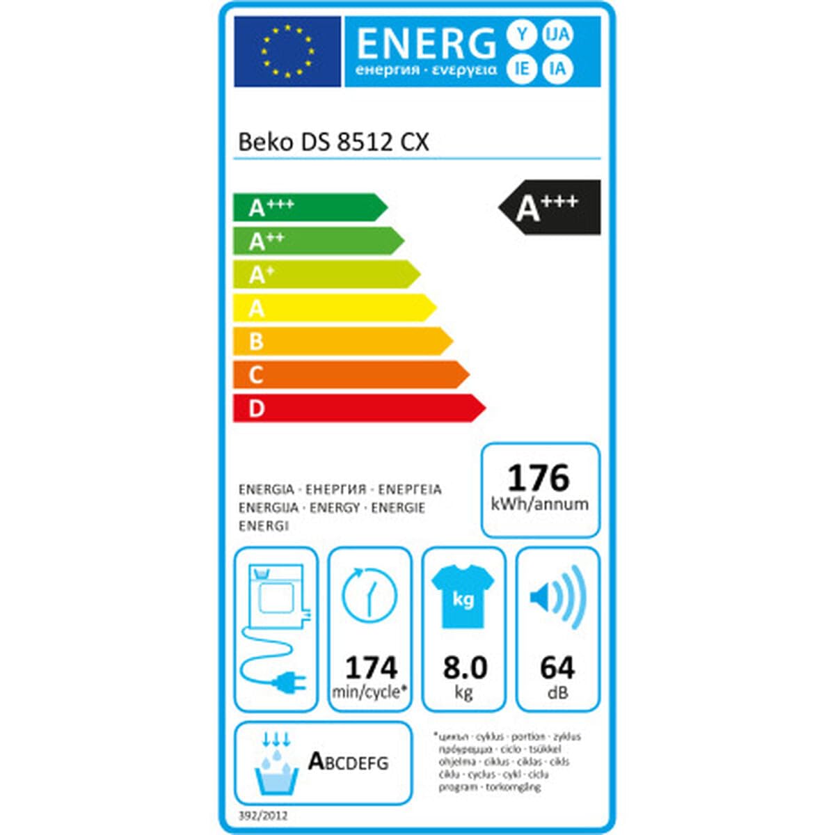 Beko Secadora DS8512CX 8K A BC DSP