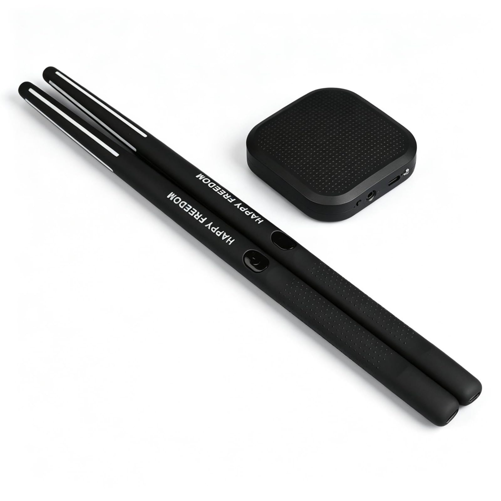 Batteria Elettronica Portatile Kit Batteria Digitale Set Percussioni Pad Tamburo Superficie Forata Bacchette con Controlli Materiale PVC Leggera, Nero