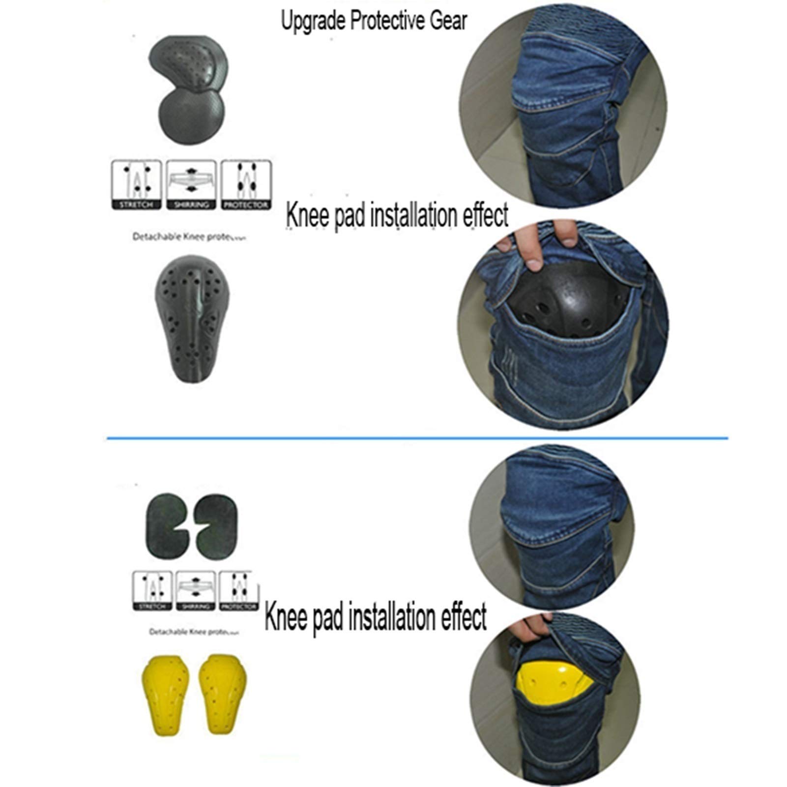 Pantalon De Moto De Course Jeans D'équitation Femme Équipement De Protection À Rebond Lent Pour Une Protection Plus Sûre Équipement De Protection Amovible, Plus Pratique Meilleur Choix De Cadeau
