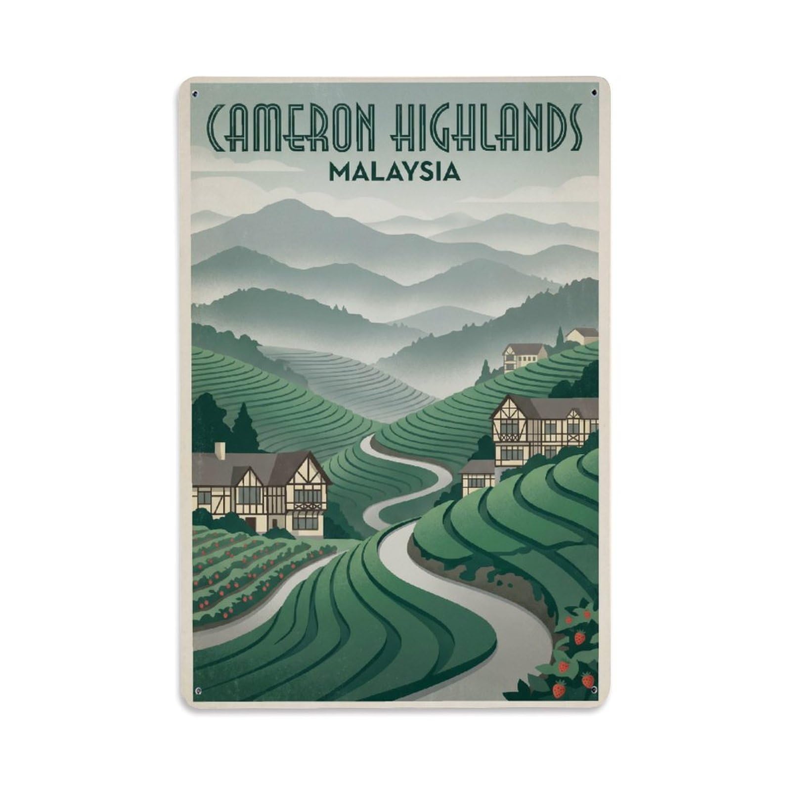 Metal Tin Sign Vintage Malaysia Cameron Highlands Travel