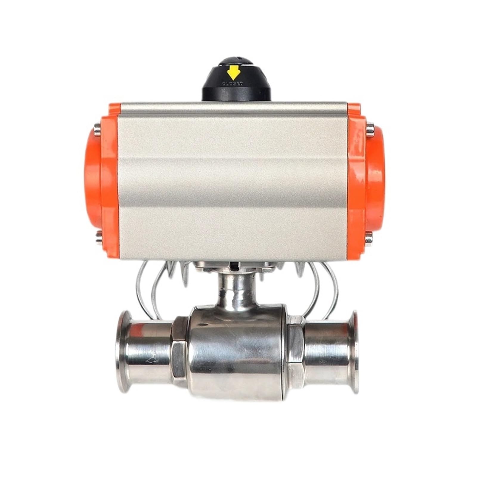 LEOTNNDQ 25mm Sanitary Ball Valve Tri Clamp Ferrule Type 304 Stainless Steel With Double Acting Cylinder