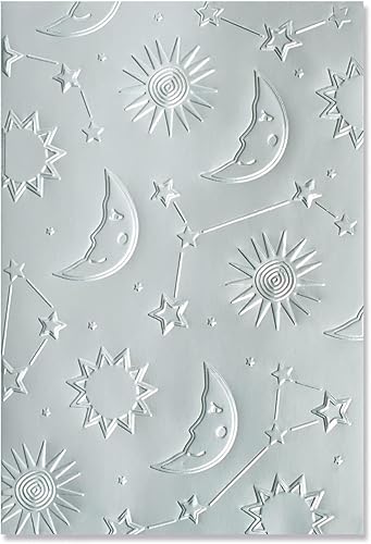 Sizzix Carpeta de impresiones texturizadas multinivel Moon Light de Jennifer Ogborn 666036 Capítulo 4 2022 en relieve, gris