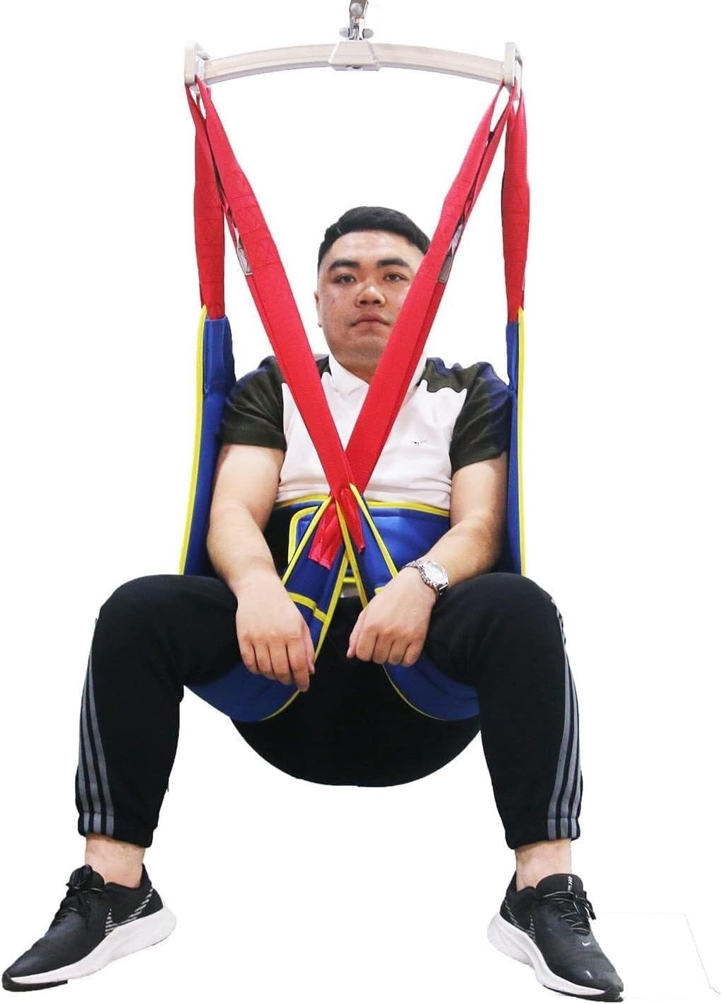 Uprząż Do Podnoszenia Całego Ciała Dla Osób Starszych Niepełnosprawnych - Pas Do Podnoszenia Pacjenta, Udźwig 180 Kg - Pas Do Podnośnika Toaletowego Z Dzieloną Konstrukcją Nóg, L