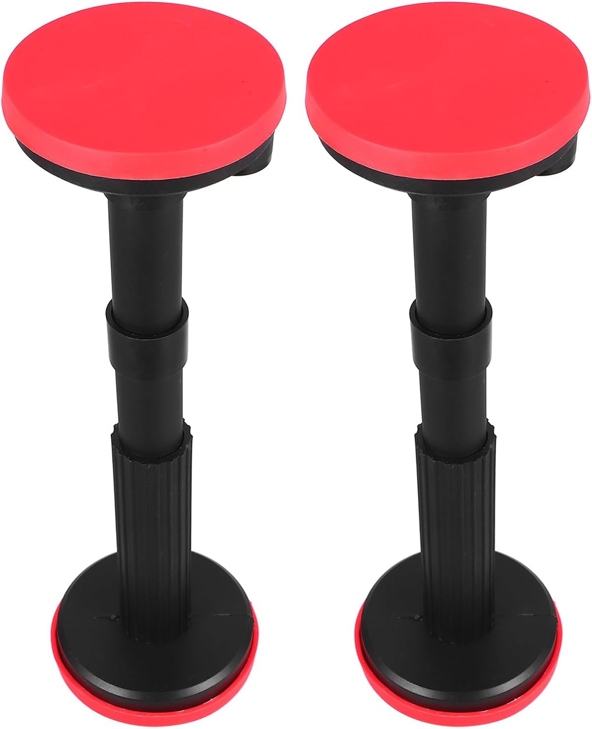 Gatuida 2pcs Adjustable Telescopic Support Poles for Bathroom Cabinet Installation, Black Sink Support Legs 18-44cm, Undermount Kitchen Sink Bracket for Stable Mounting