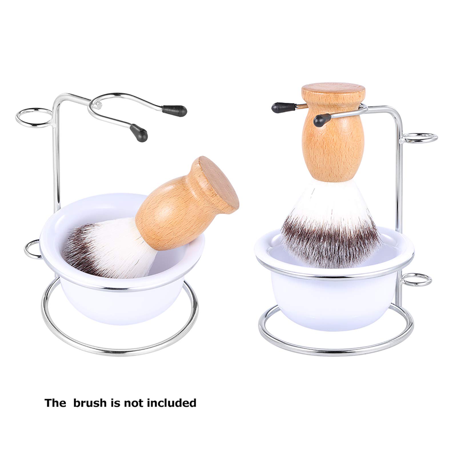 Set Rasage 2-en-1 Homme – Bol, Porte-savon, Brosse, En Alliage Argenté – Neuf