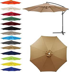 Vervangend Parasoldoek Met Ventilatieopening Aan De Bovenkant 6/8 Baleinen Tuinparasolhoes UV50 Polyester Voor Parasols Van 2m, 2,3m, 2,5m, 2,7m En