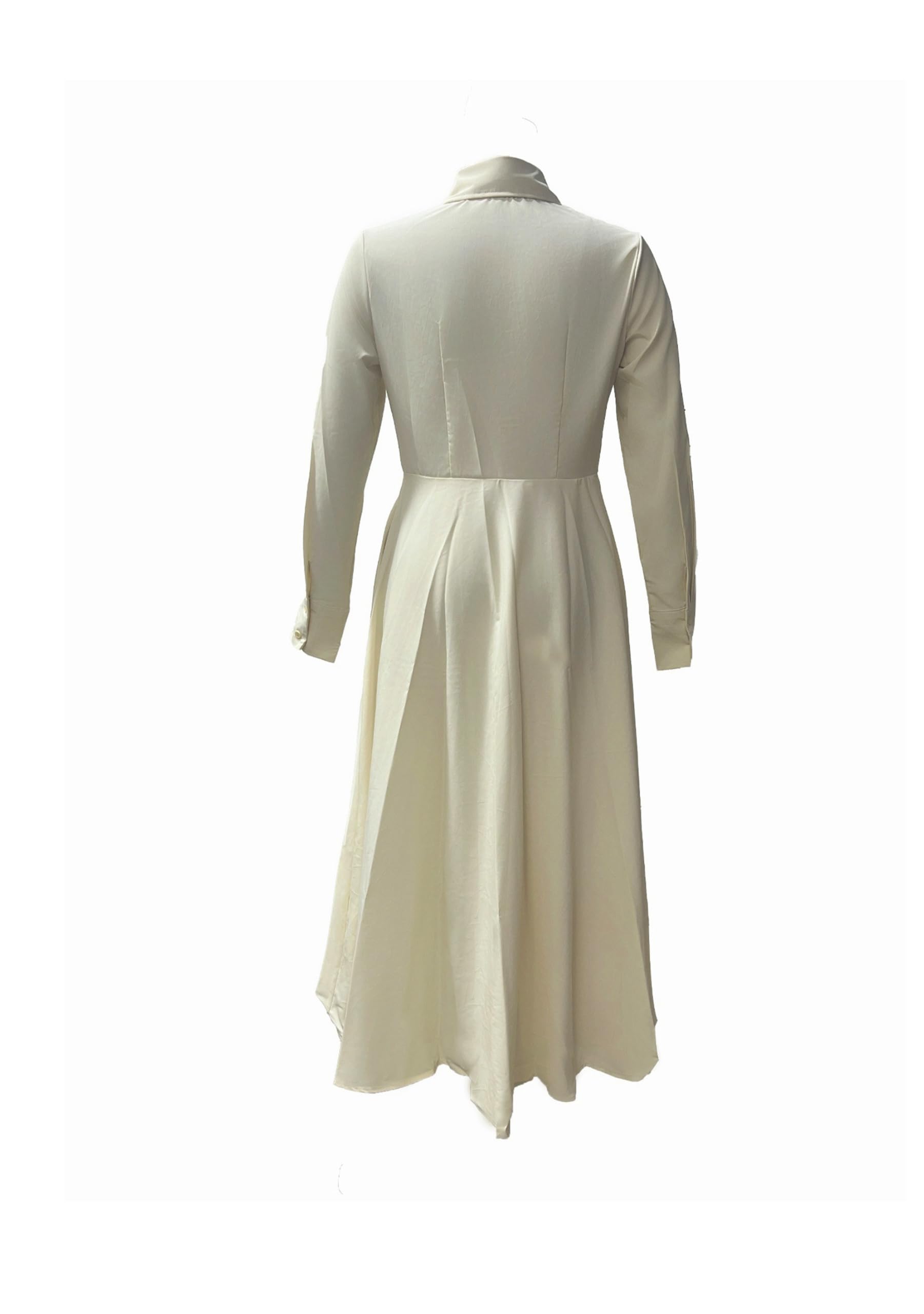 Donna Camicia Classica Vestito Maniche Lunghe Maxi