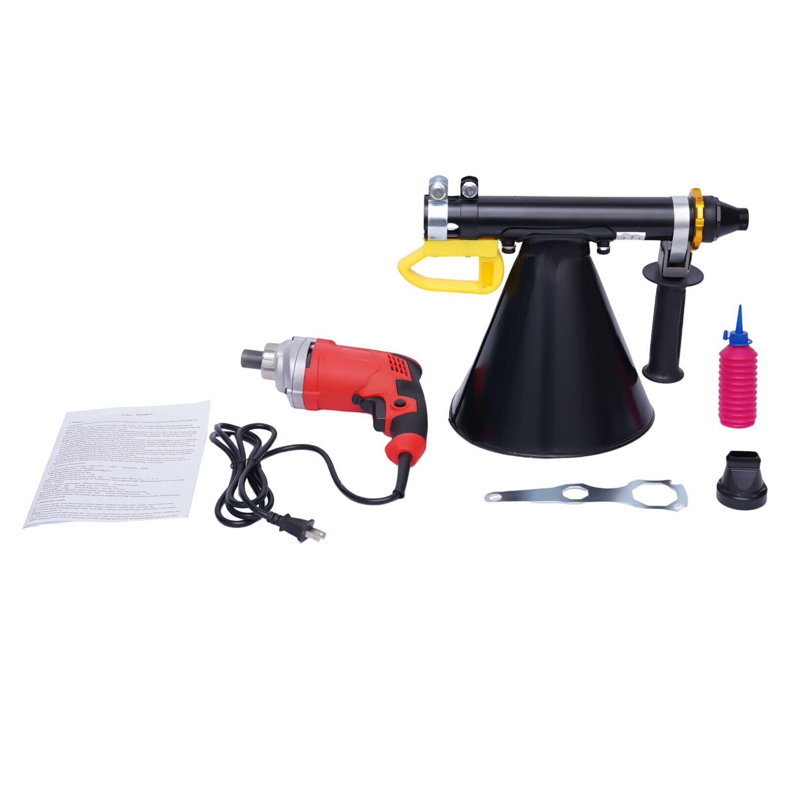 Elektryczny pistolet do fug, elektryczny pistolet uszczelniający, pistolet do zaprawy cementowej, opryskiwacz zaprawy z 2 dyszami, przemysł budowlany.