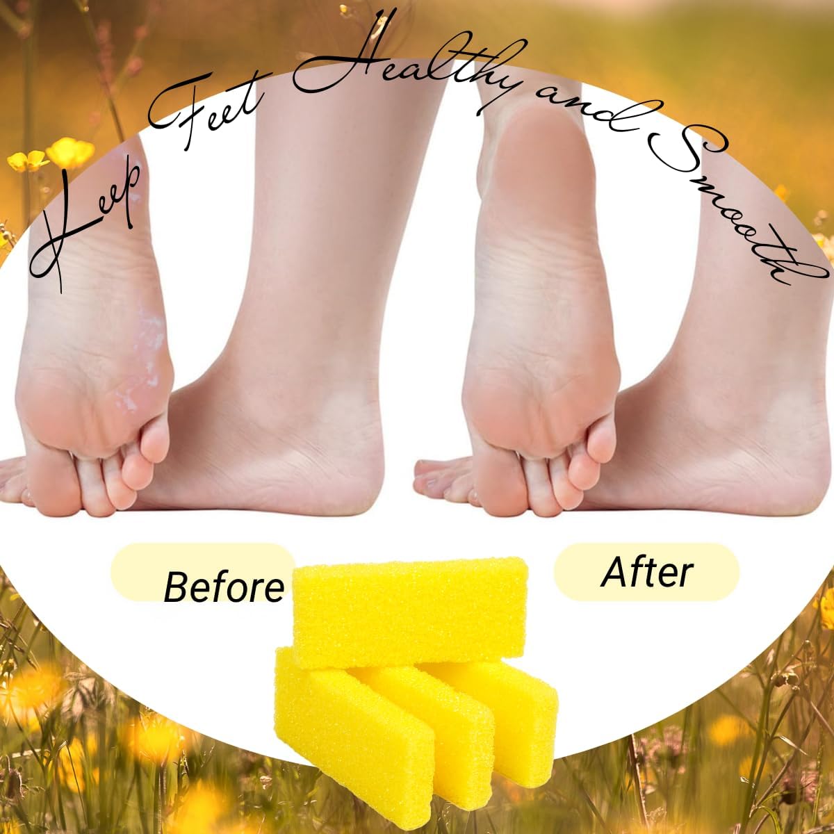 1600 PCS Disposable Foot Scrubber Pads – Yellow Medium-Coarse Pumice Sponges for Pedicure, Callus Remover for Salon and Home Use
