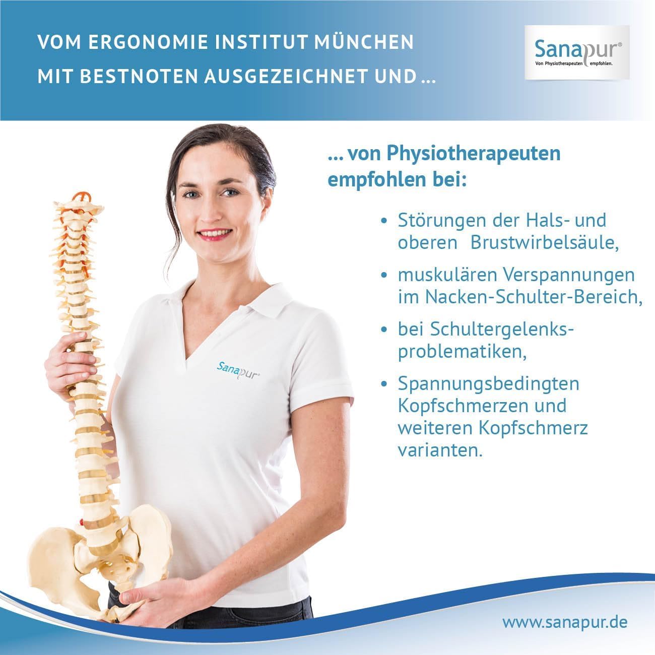 Sanapur Original Kissen 4.0 - Variante Clima - Orthopädisches Seitenschläferkissen Made in Germany mit Talalay Latex/Soft Schaum