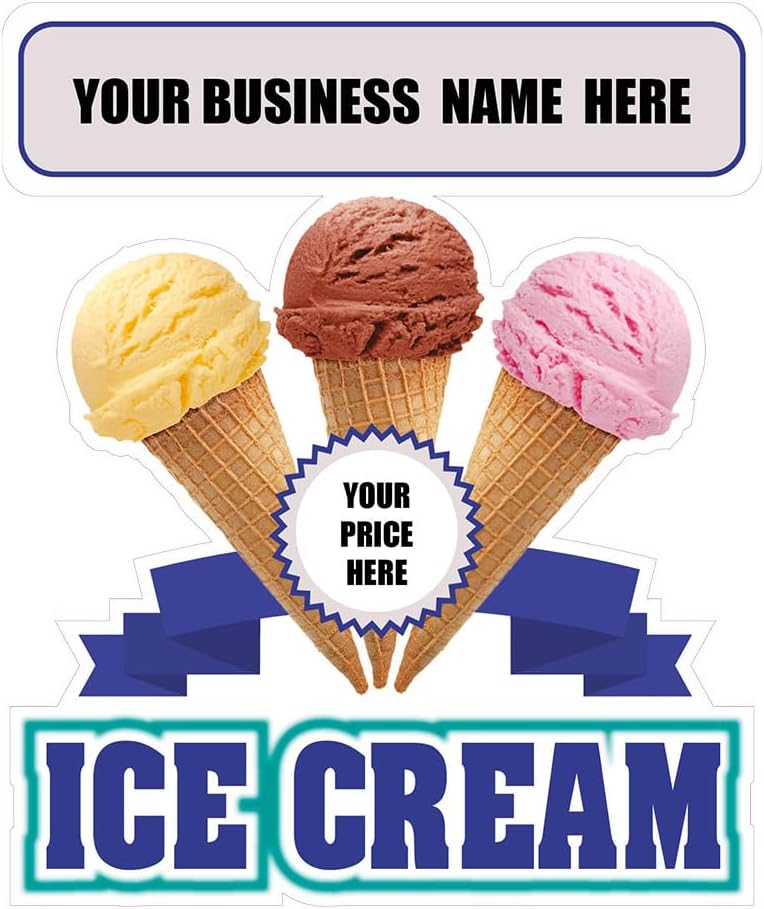 Custom Food Truck Decals Ice Cream Cone Food and Beverage Concession Concession Sign 36 in on Longest Side Design Only