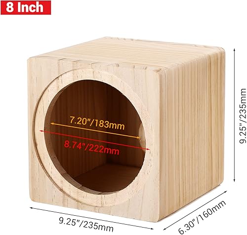 Miniatura 2 de Facmogu Caja de altavoz de madera con puerto de 8 pulgadas, caja de altavoz de madera para automóvil con algodón absorbente de sonido y taza