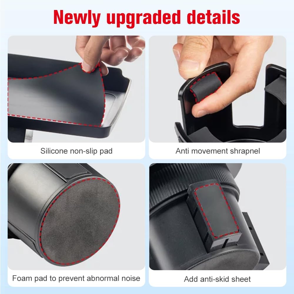 Car Cup Holder Tray，Automotive Cup Holder Expander for car，Large Drink Holder，10” Detachable Car Food Tray Table for Eating with Anti-Slip Base,Fit for Front & Back Seat