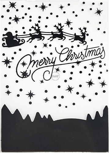 DzIxY Carpetas de plástico en relieve de Feliz Navidad para suministros de fabricación de tarjetas, plantillas de papel 3D para álbumes de recortes,