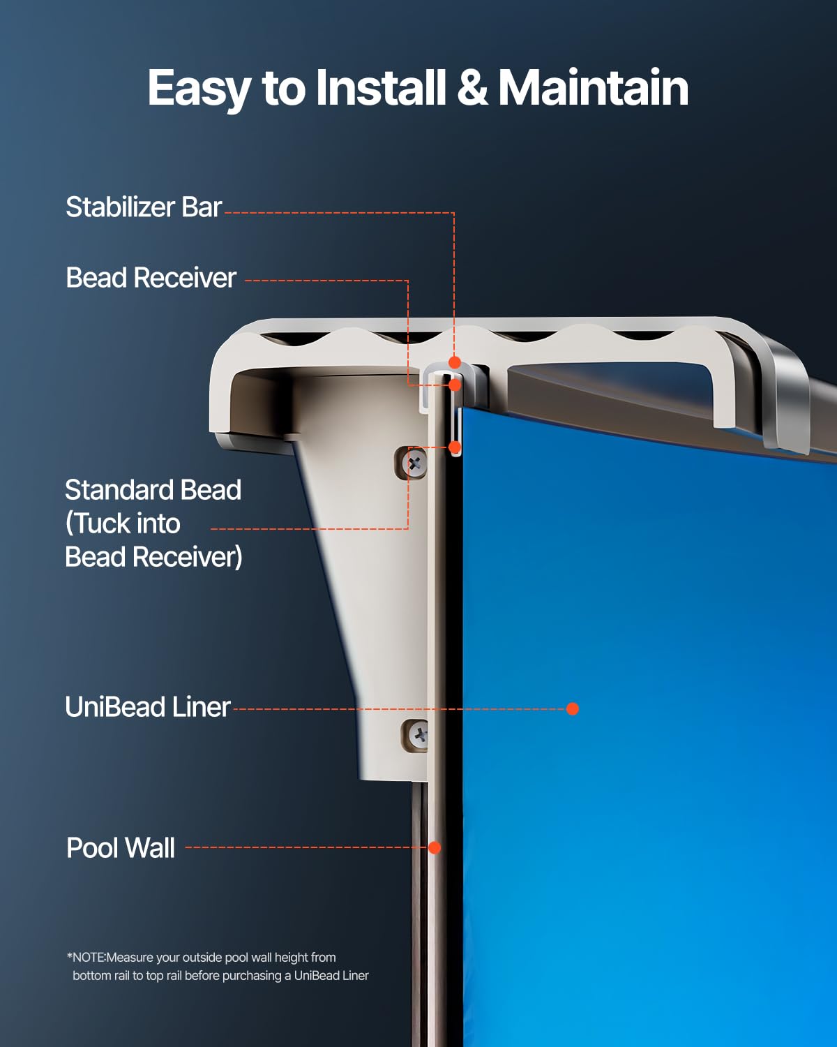 VEVOR Revestimiento para Piscina Redonda 350 cm Calibre Estándar Revestimiento de Vinilo para Piscina de Altura de Pared de 120 cm Revestimiento de Repuesto para Piscinas Elevadas, Color Sólido