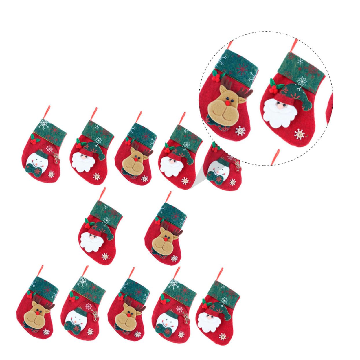 12stücke Teiliges Kleine Geschenktüten Aus Leichtem Faltbarem Material Als Weihnachtsbaum Anhänger Und Deko Für Kamin Und Festtage
